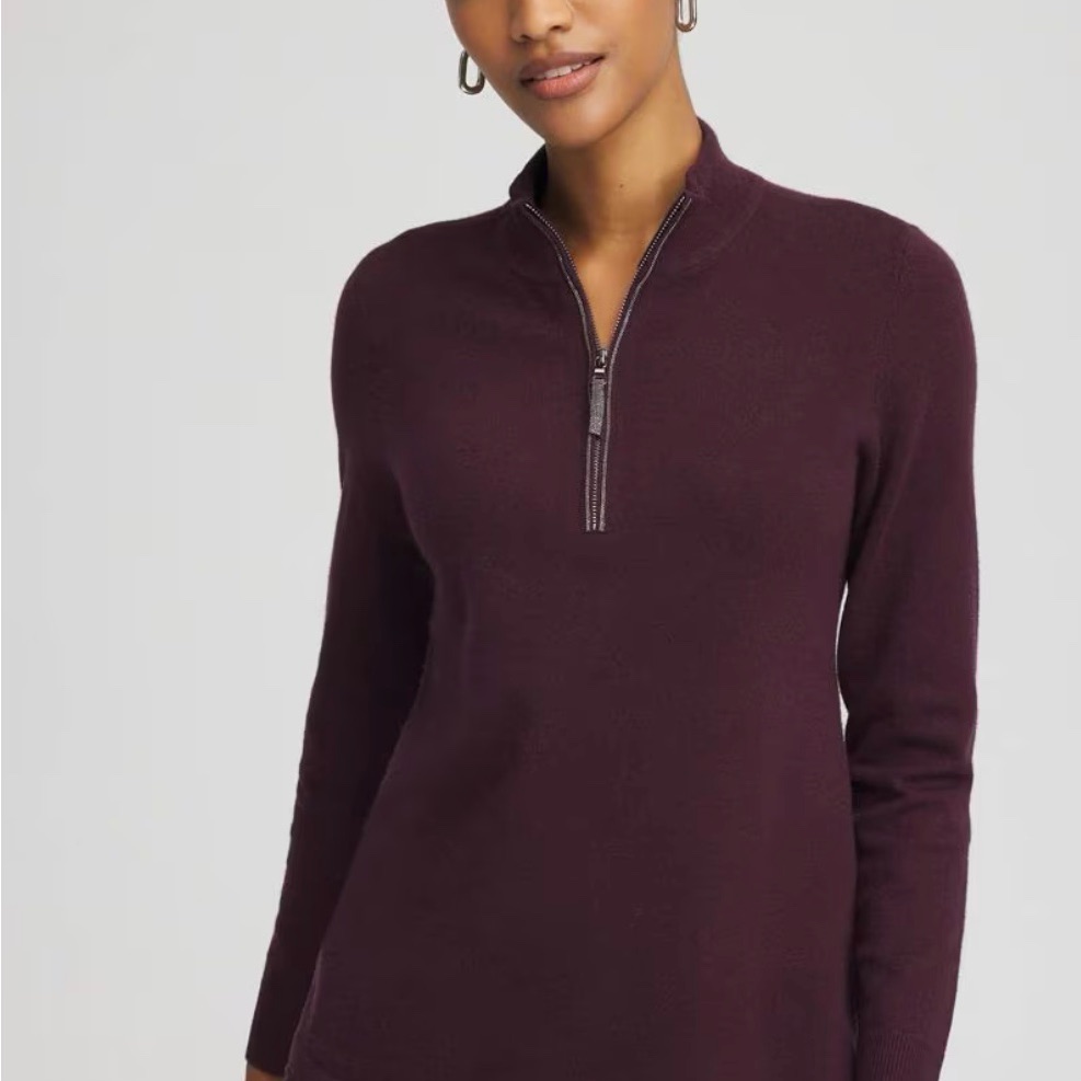 Women's Plum Zenergy Luxe Half-Zip Pullover Top, New, Size Medium
